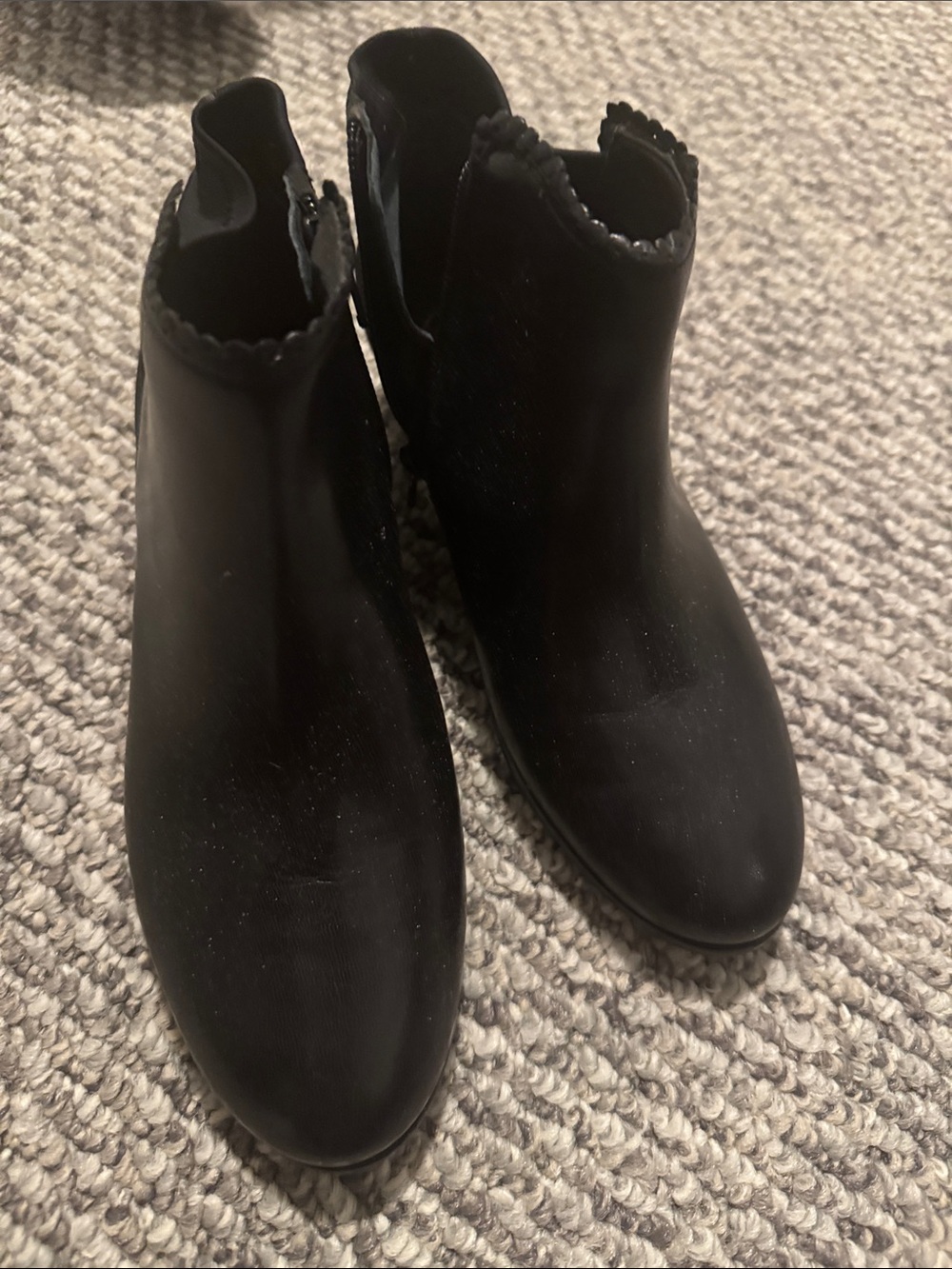 Jack Rogers Black Scalloped Ankle Booties
